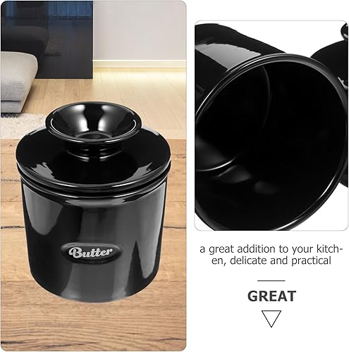 Miniatura 7 de Mantequillera de cerámica con tapa de queso crema con tapa estilo francés Mantequilla Contenedor de mantequilla para encimera de cocina, mini