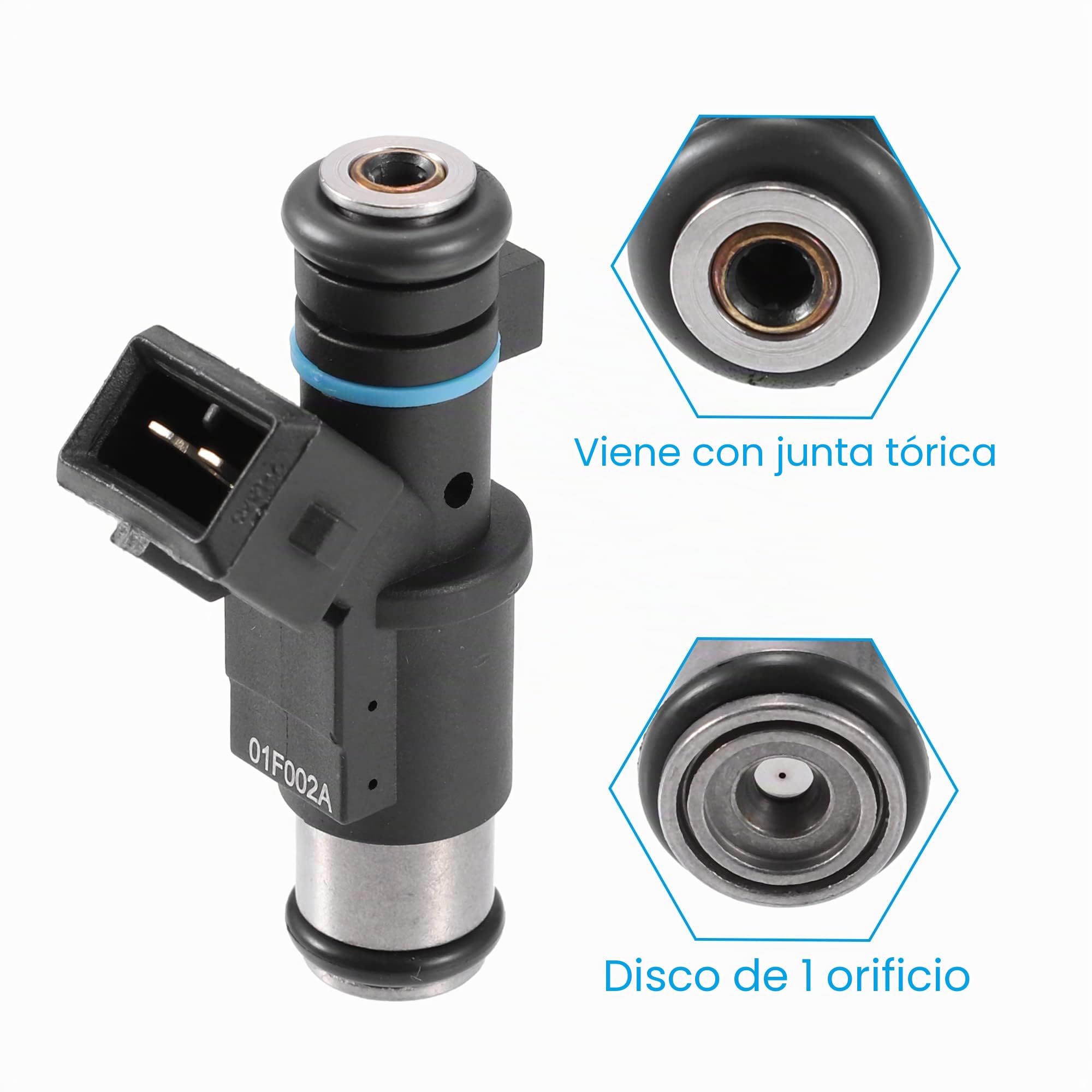 A ABSOPRO 4Uds Inyector De Combustible Para Peugeot 206 1.4L 1998-2012