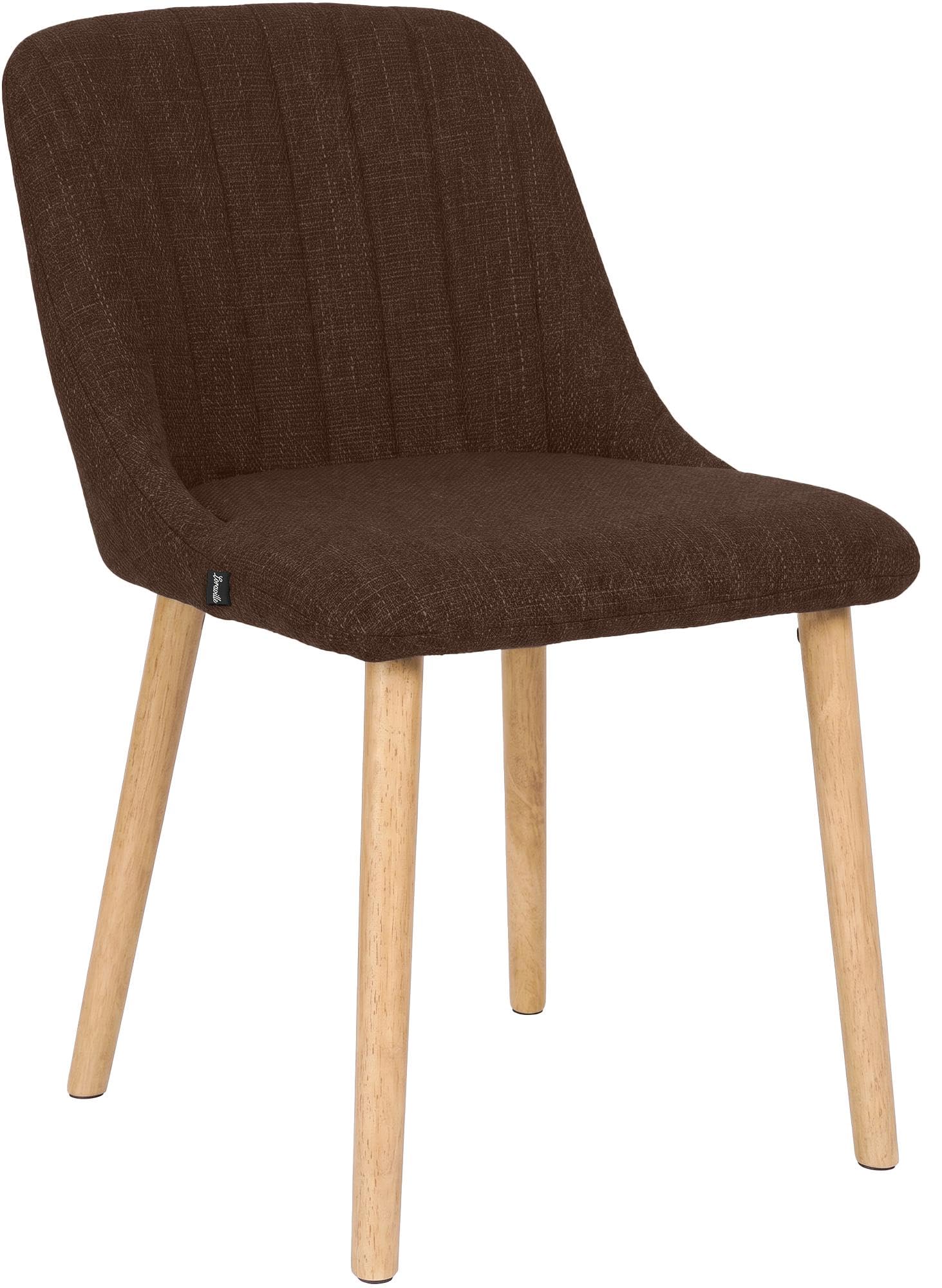 CLP Silla de Comedor Acolchada Arie con Respaldo, tapizada en Tela, Estructura de Madera hasta 150 kg para Cocina y salón Color:marrón