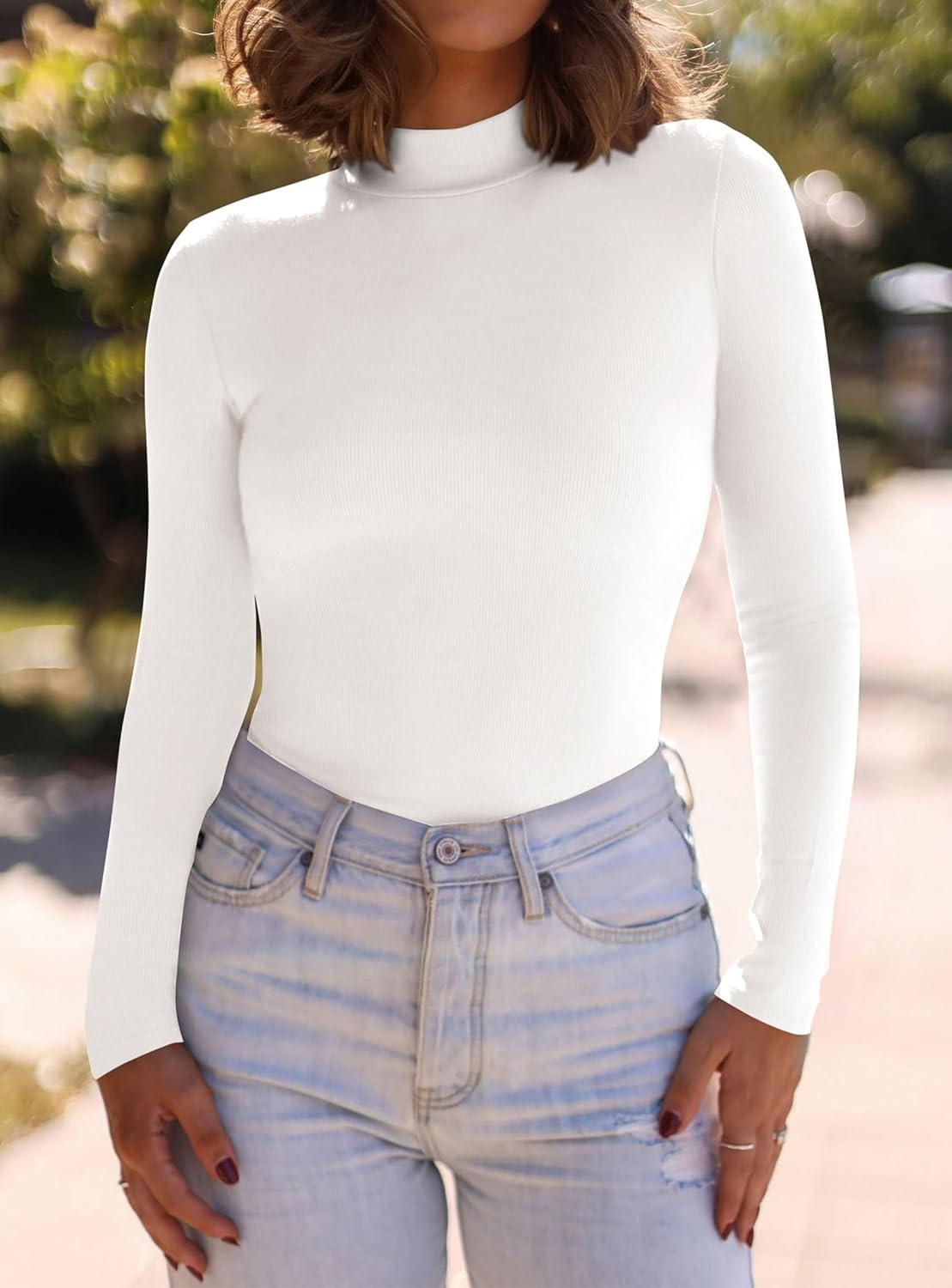 PRETTYGARDEN Women's Turtleneck Long Sleeve Shirts 2026 Fall Basic Tees Ribbed Fitted Tops Thermal Layering Knit Top Clothes - Image 4