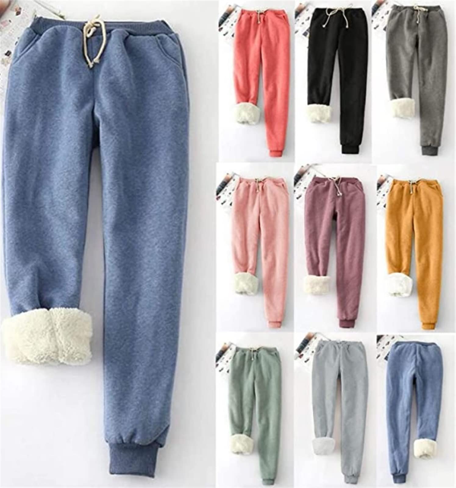 Pantalon De Jogging Avec Polaire Intérieure Pantalon De Survêtement D'hiver Doublé Thermique Pantalon De Randonnée En Plein Air Pantalon De Jogging Pantalon D'entraînement Épaissi Avec Poches Pantalon