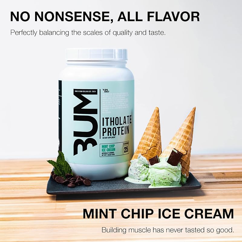 RAW Whey Isolate Protein Powder, Mint Chip Ice Cream (CBUM Itholate Protein) - 100% Grass-Fed Sports Nutrition Powder for Muscle Growth & Recovery - Low-Fat, Low Carb, Naturally Flavored - 25 Servings image 3