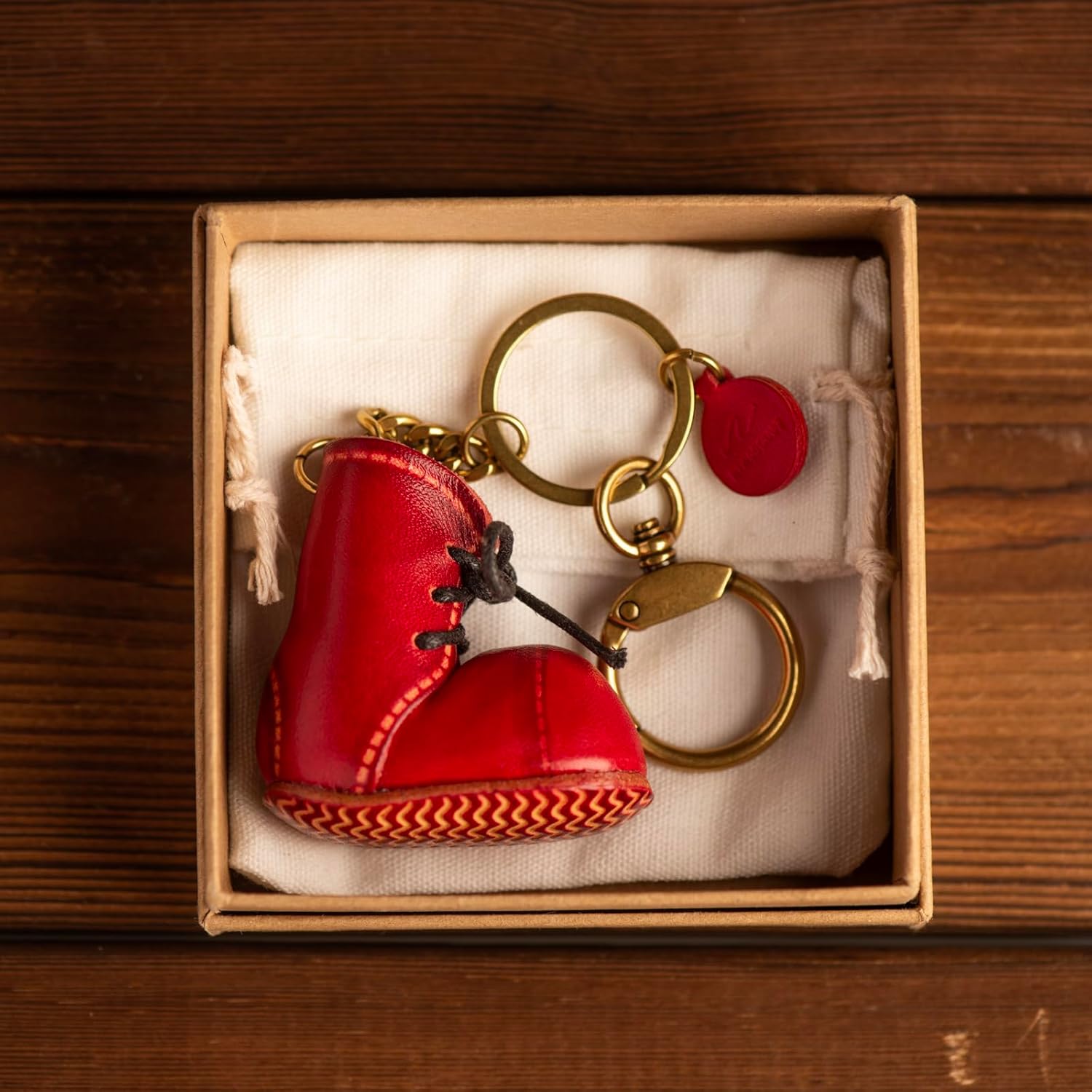 Keychain Charms 3D Cute Genuine Leather Handmade Crafts Pendant Keychains Accessorie - Image 8