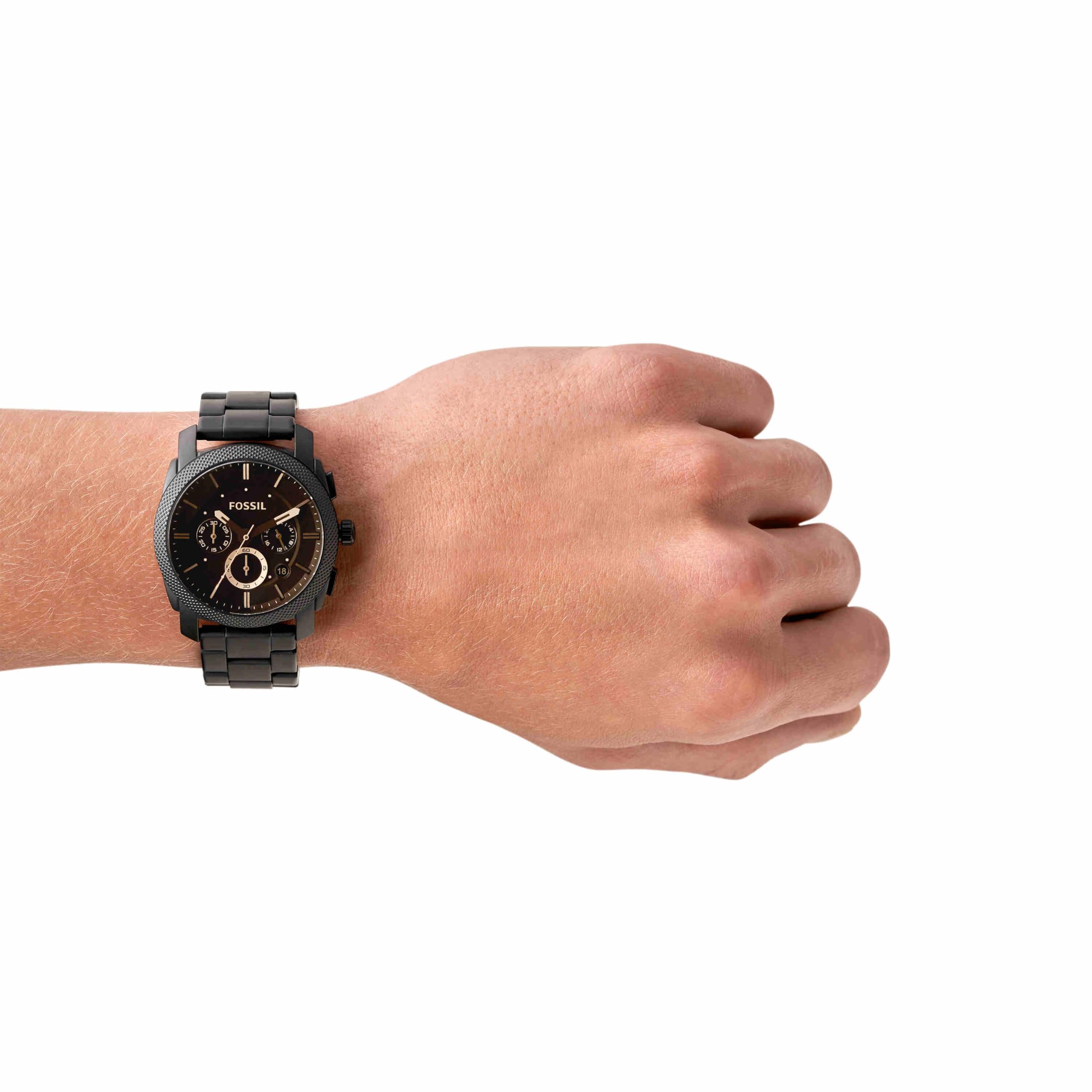 Fossil Reloj Machine para Hombre, 42mm Movimiento cronógrafo de Cuarzo con Correa de Acero o Piel