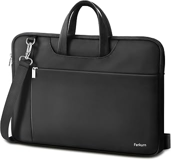 Ferkurn Laptop Case Bag Women Men Computer Sleeve with Shoulder Compatible with HP/Inspiron/Thinkpad/Vivobook/MSI/Surface, 17.3 inch, Black