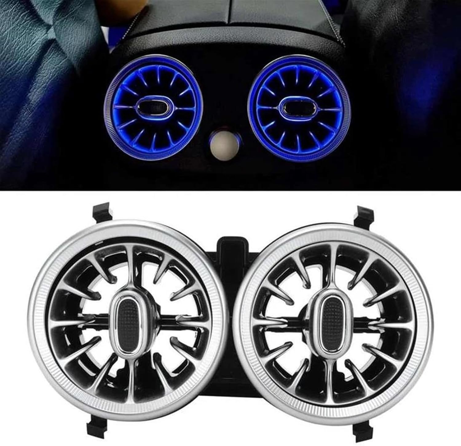 Car Air Outlet 64 Color Ambient Light Car Rear Armrest LED Air Conditioner Air Vent for B-Class W247 2019+ for GLB-Class X247 2020+