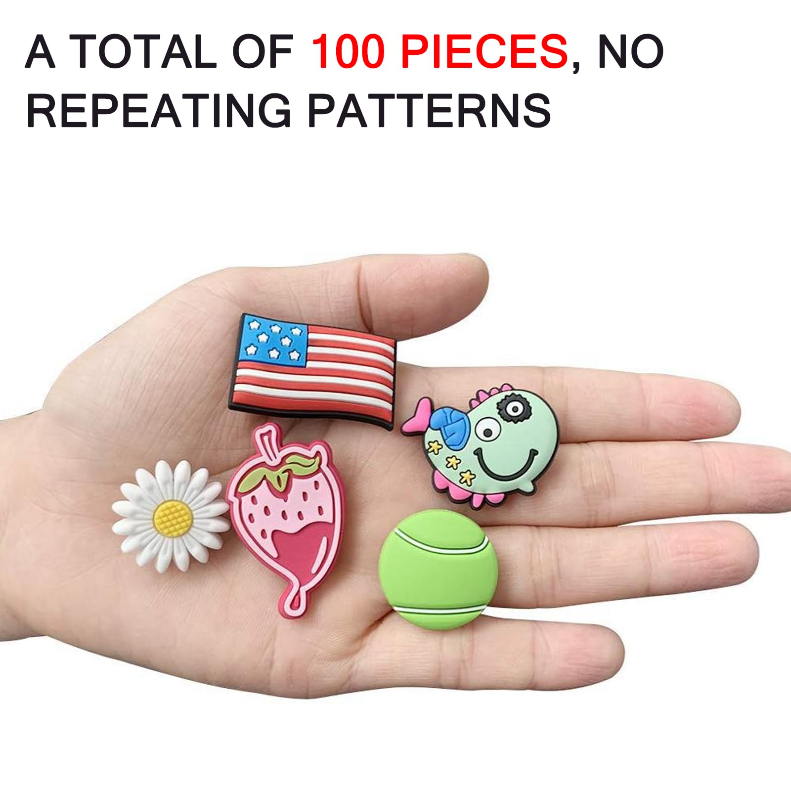 JSTHHTT 100 Piezas Adornos para Zapatos, Shoe Charms, Pins Decorativos de Dibujos Animados, Adornos de Zapatos Unisex, Decoración de zapatos para Adultos, Niños y Niñas