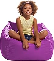 Vista 735 de Posh Creations Puf estructurado cómodo para jugar, leer y ver la televisión, Malibu Lounge, tela de lona para colorear, criaturas