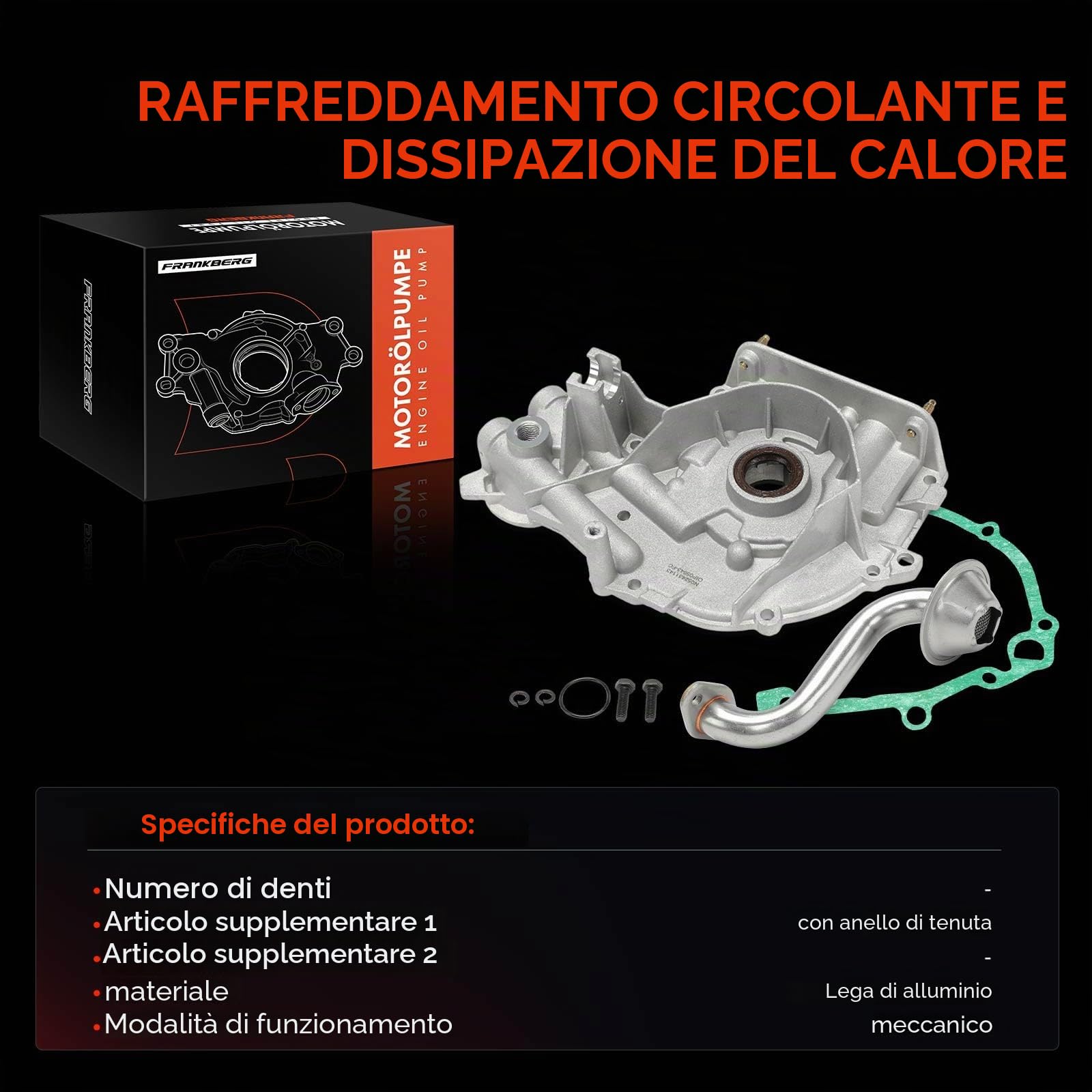 Frankberg Pompa dell'olio per benzina/diesel 55205943 | Compatibile con: Idea 350, Van 312 519, Doblo Box/MPV 223, Punto Box/Hatchback 199, Delta III 844, Doblo MPV 119 223, 312