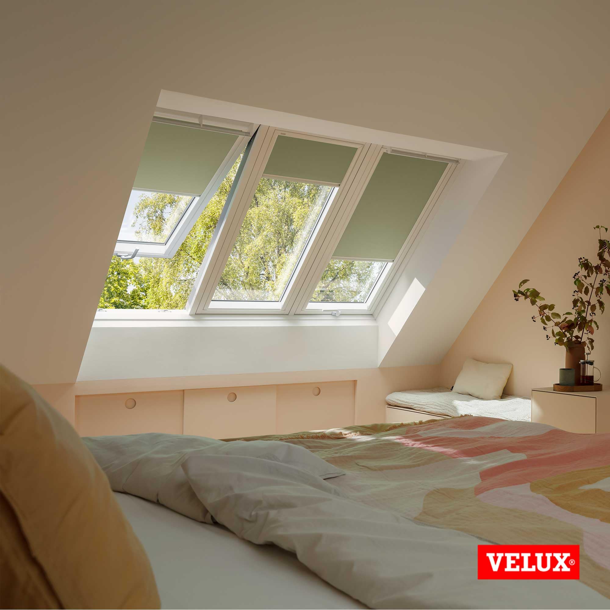 VELUX Nature Collection Verdunkelungsrollo, weiße Schienen, SK08, Cave | Farben inspiriert von der Natur, variable Positionierung