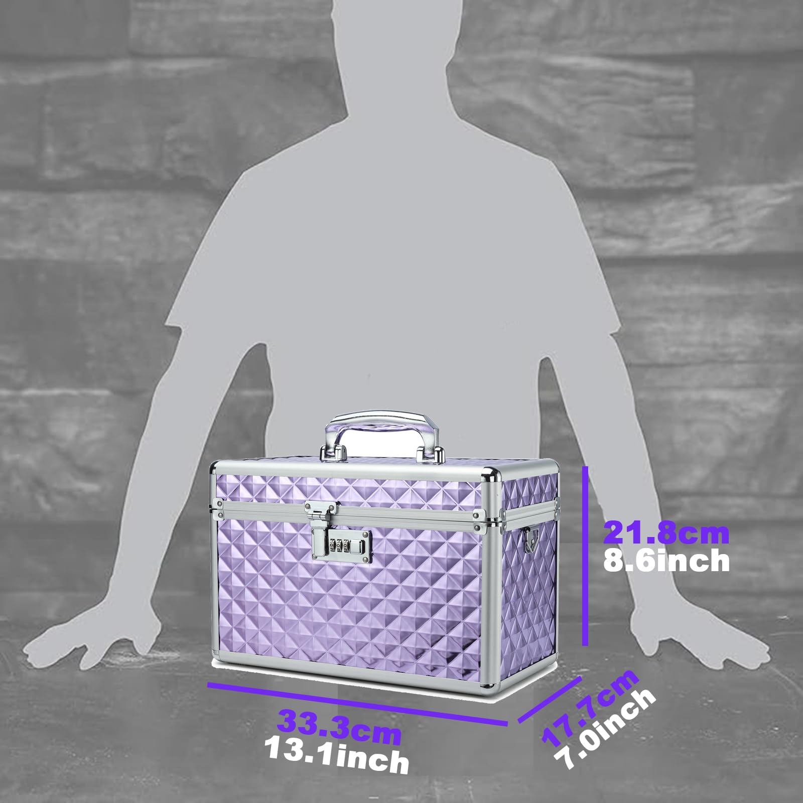 Aufbewahrungsbox mit Zahlenschloss, abschließbare Medikamentenbox, leere Erste-Hilfe-Box, Sicherheitsbox, vielseitige abschließbare Box für Zuhause und im Freien (Purple, Large)
