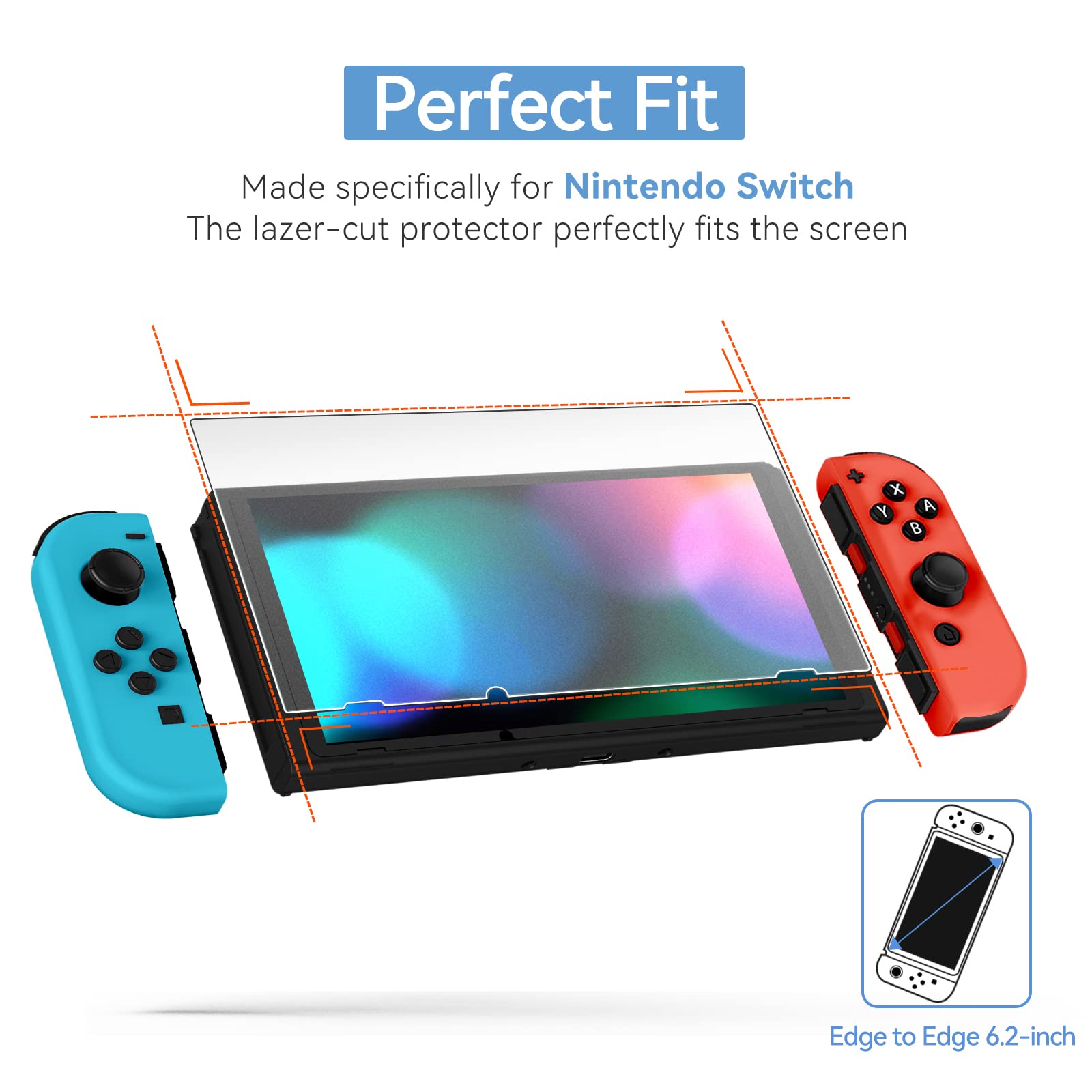iVoler 2 Pezzi Opaco Pellicola Vetro Temperato Compatibile con Nintendo Switch, Strumento di Installazione Incluso, Antiriflesso Opaca Pellicola Protettiva Protezione [Anti Graffi] [Senza Bolle]