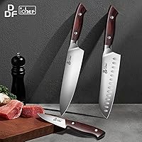 Vista 6 de DDF iohEF Knife Set 3 Piece, Sharp Kitchen Knife Set Professional Chef Knife Set for Kitchen Japanese Stainless Steel Cooking Knives with Ergonomic