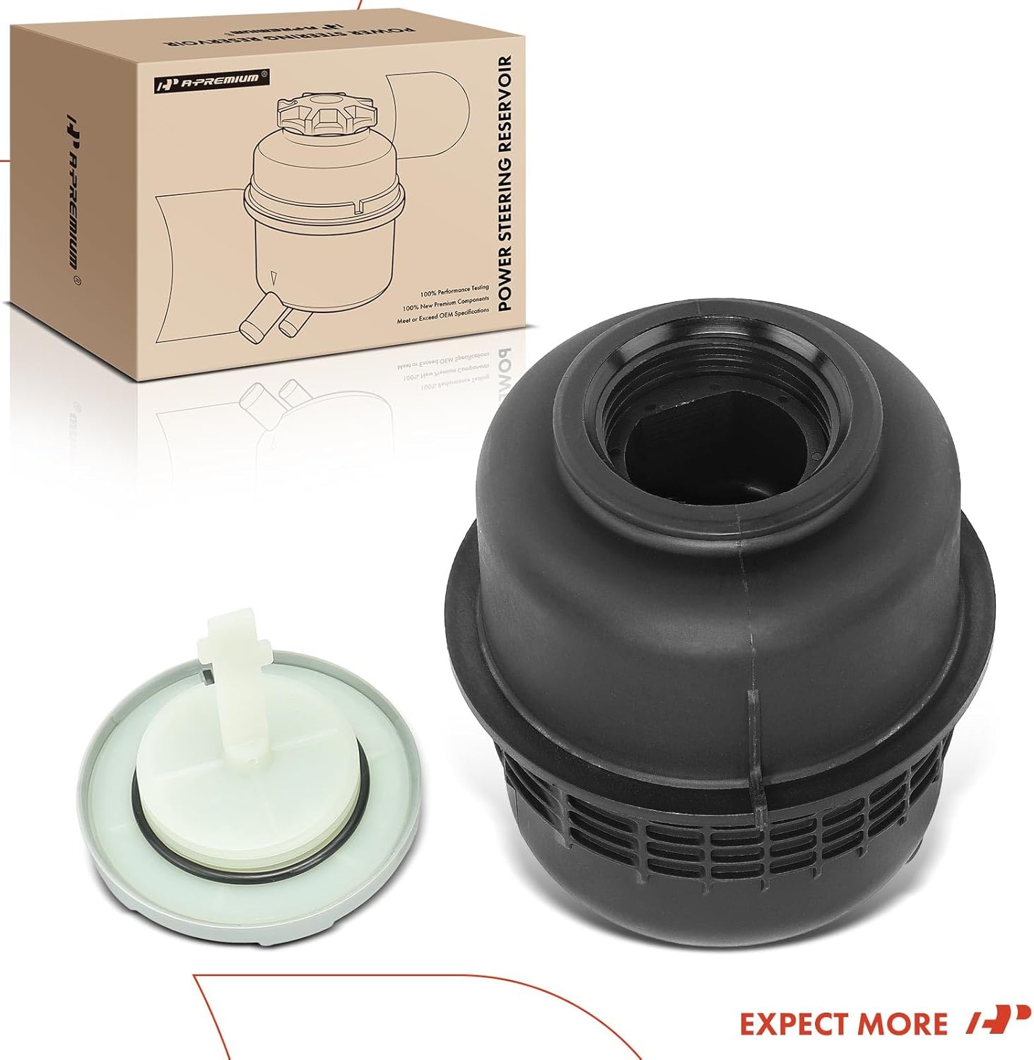 A-Premium Power Steering Reservoir/Tank with Cap Compatible with Audi A4 2009-2012, A4 Quattro 2009-2012, Q5 2009-2012, A5 2010-2012, A5 Quattro 2008-2012, allroad 2013-2016, RS5 2013-2015, S4, S5
