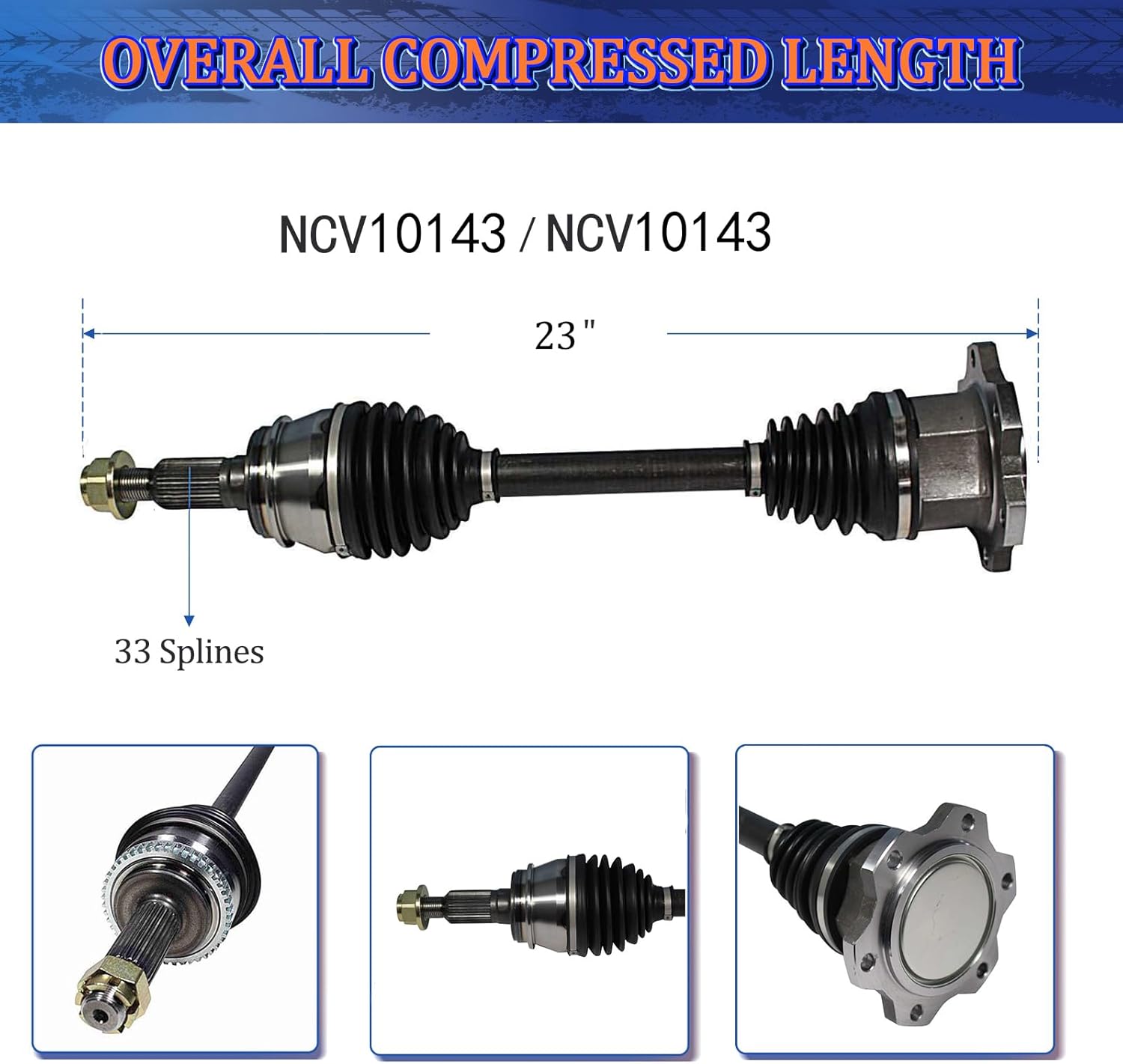 Maxfavor CV Axle Front Fit for Chevy Silverado 1500 Suburban Tahoe Avalanche 2007-2020 & GMC Yukon XL Sierra 1500 & Cadillac Escalade ESV EXT 2007-2020 CV Axle Pair Left and Right Joint Shaft Assembly