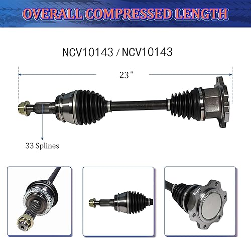 Miniatura 8 de Eje CV delantero para Chevy Silverado 1500 Suburban Tahoe Avalanche 2007-2020 y GMC Yukon XL Sierra 1500 y Cadillac Escalade ESV EXT 2007-2020 CV