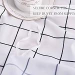 Nanko King Duvet Cover Set 3 pcs, 104x90 inch Geometric Cool Lightweight Microfiber Soft Luxury Quilt Cover with Zip Tie and 2 Pillowcase - Modern Bedding for Women Men, White Grid