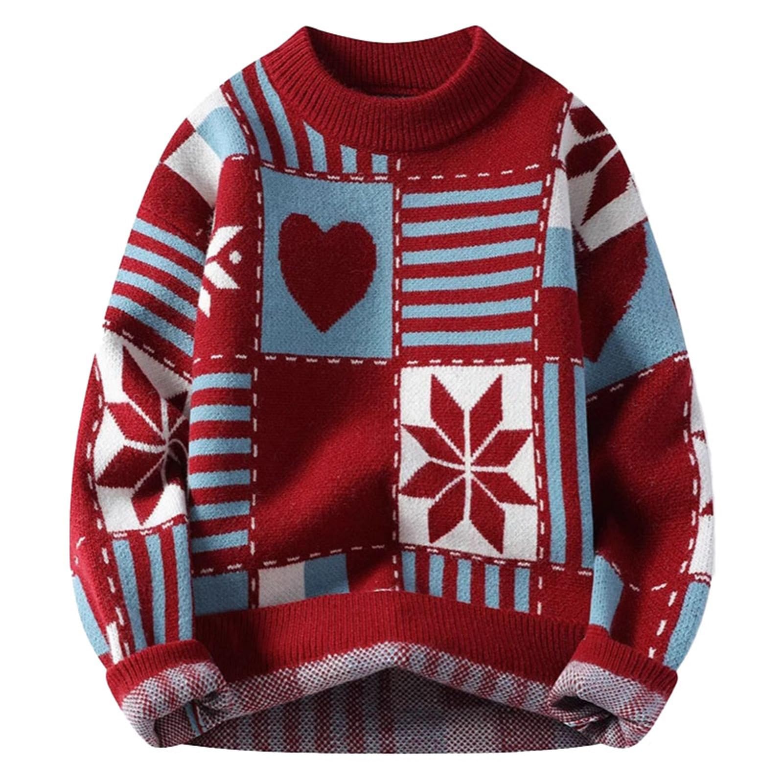 Maglioncino Natale Uomo, Maglia Natalizia Uomo Maglioni Natalizi Divertenti Babbo Natale Renne Brutto di Natale per Uomo Maglione Uomo Inverno Caldo Maglioni Natalizi Famiglia Pullover Uomo