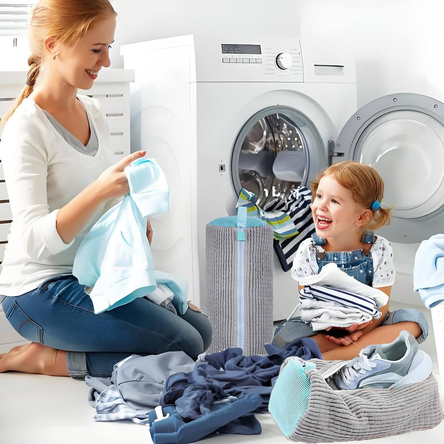2 Pack Shoe Washing Machine Bag, Grey