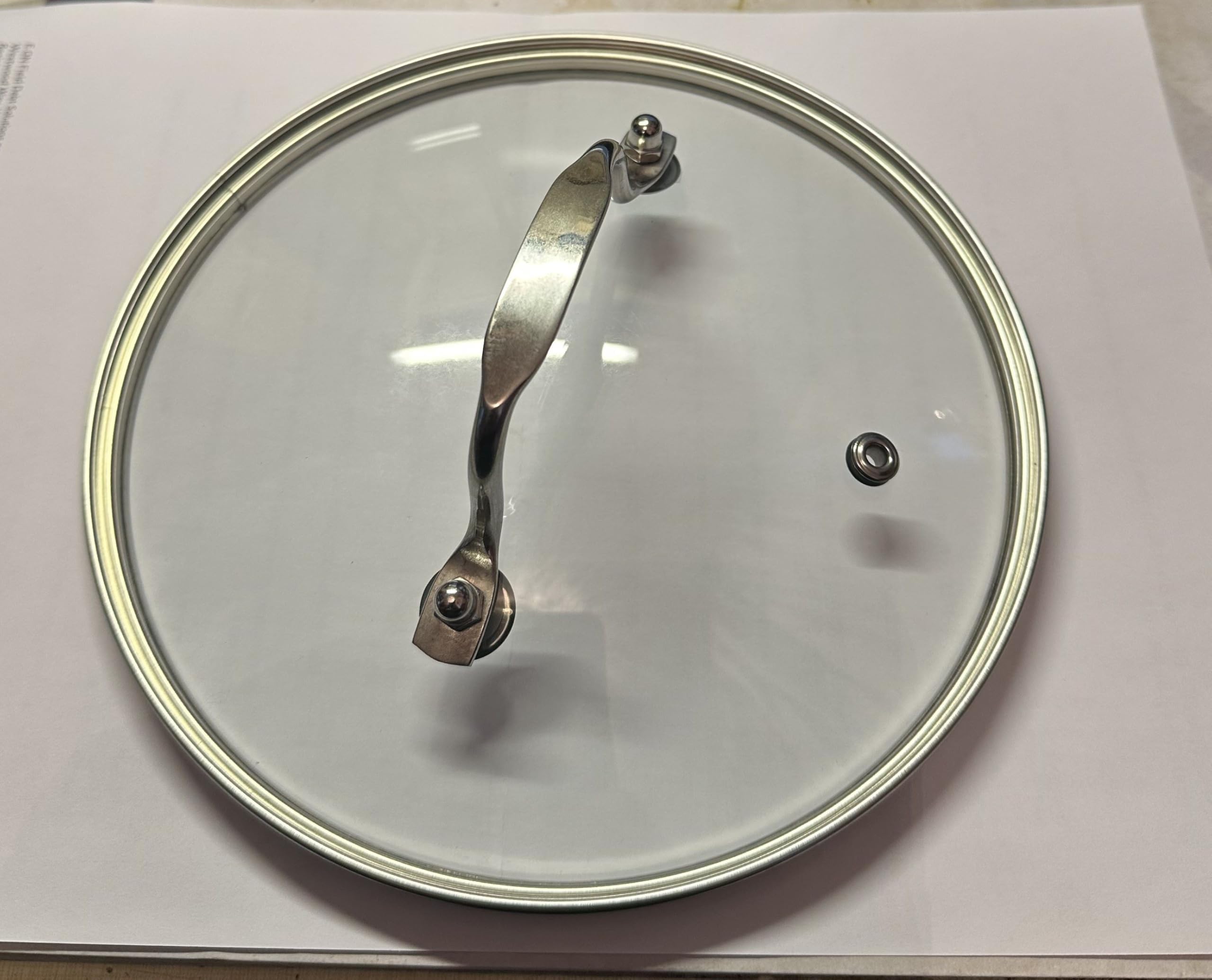 Cookware Company Transparent Tempered Glass Vented Pan Lid Saucepans, Wok, Glass Lid 34Cm - Stainless Steel Rim & Handle (34Cm)