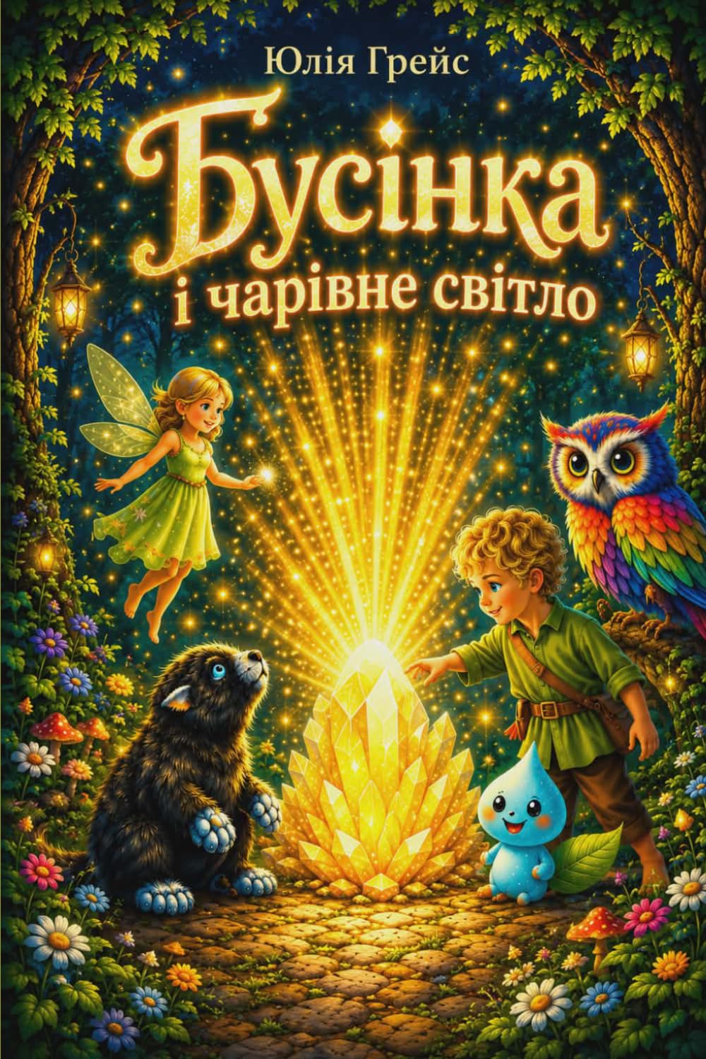 Бусінка і чарівне світло: Бусінка прокидається рано і потрапляє до загадкового лісу, де чарівні істоти ведуть його у подорож сміливості, доброти та внутрішнього світла.