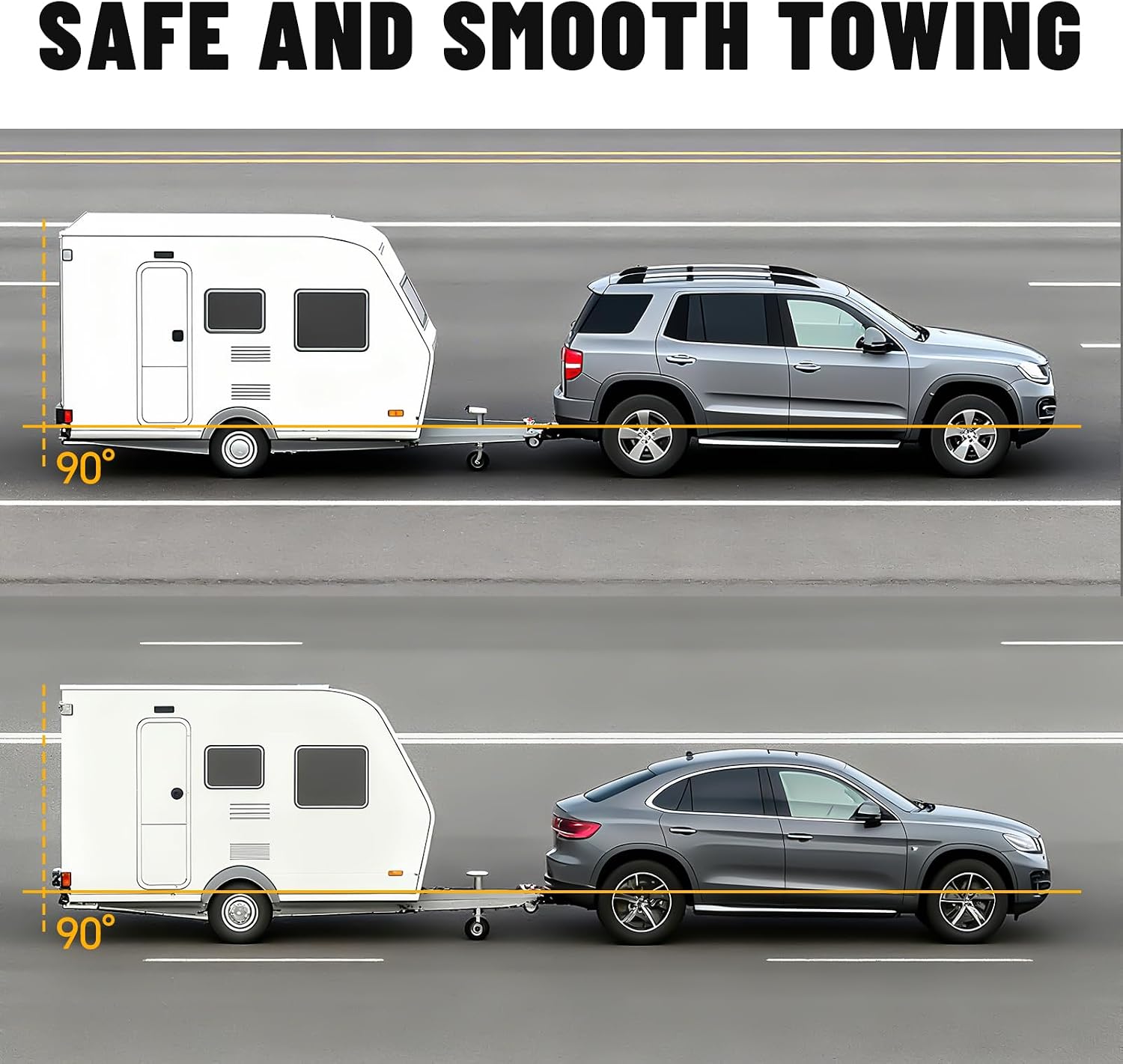 Tow Ball Adapter Cover - Converts 1-7/8 Inch Stainless Steel Tow Ball to 2-5/16 Inch Trailer Ball Clamshell Hitch Accessory (S)