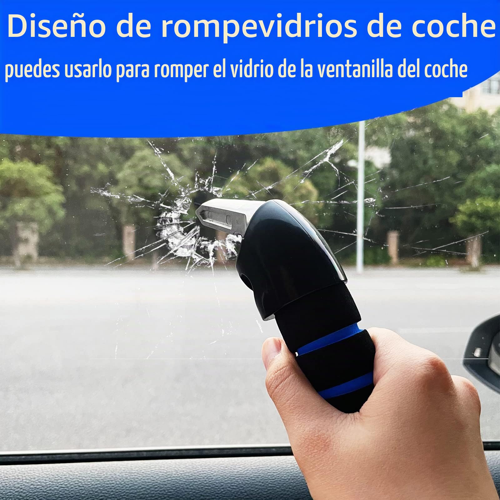 Manija de coche para personas mayores (azul)