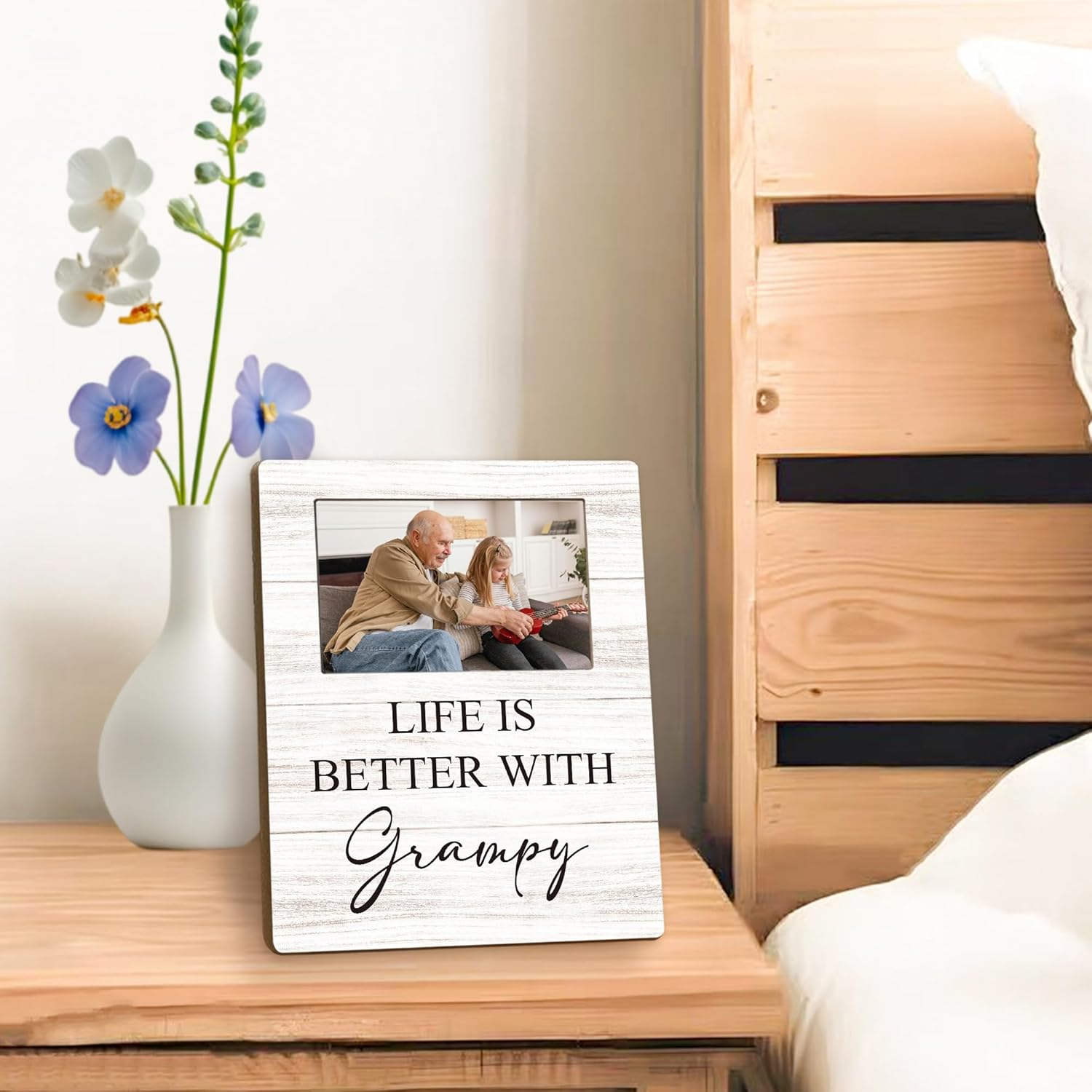 Fathers Day Grampy Picture Frames - Grampie Grandpa Photo Frame, Grandpa Grampie Gifts for Father's Day Birthday from Grandkids, Life is Better with Grampy Picture Photo Frames for Home Bedroom Decor, 4x6 - Image 5
