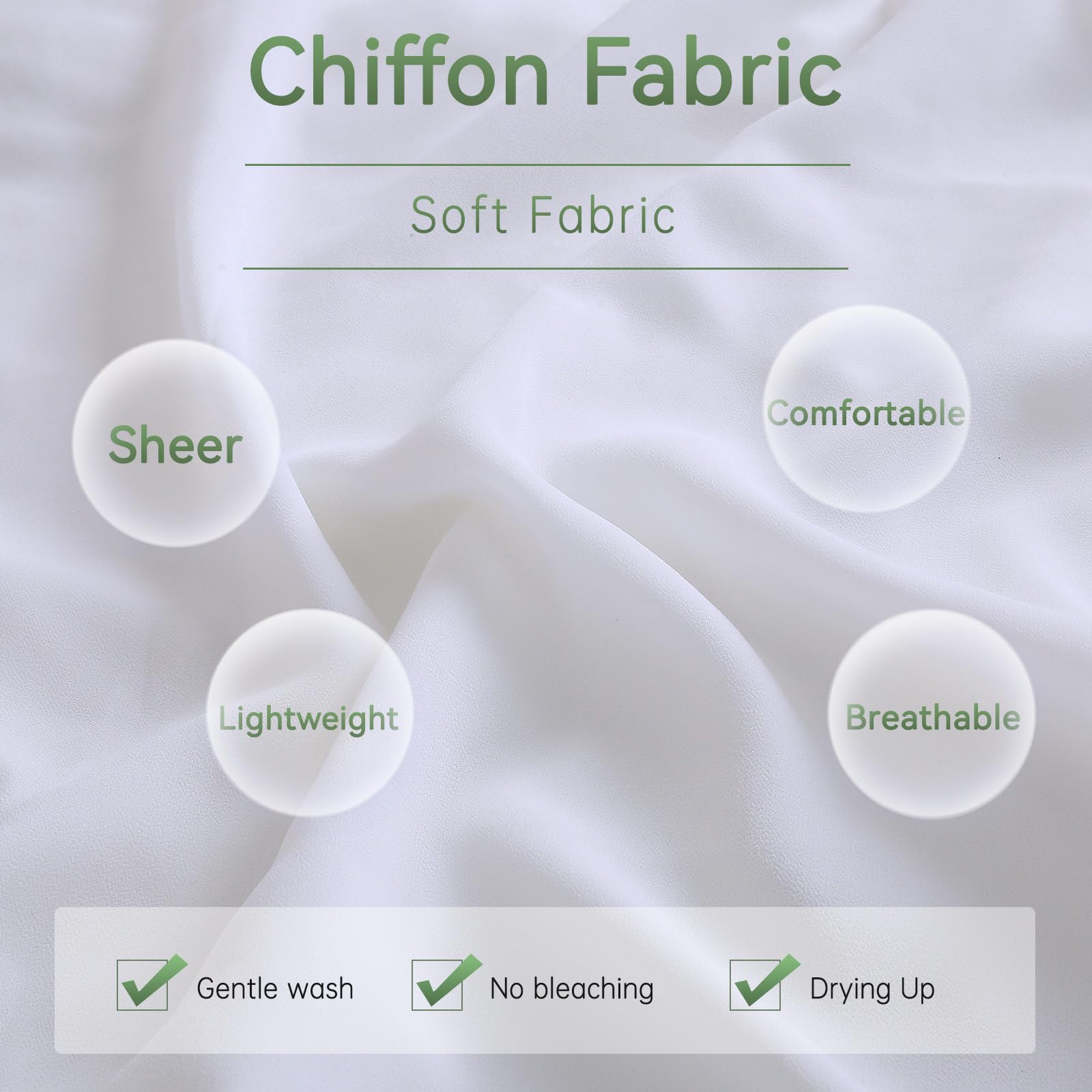 Deckenvorhänge für Hochzeit: 6 Paneele, 6 m lang, durchscheinender Stoff zum Drapieren, weißer Chiffon-Stoff, Brautparty-Dekorationen