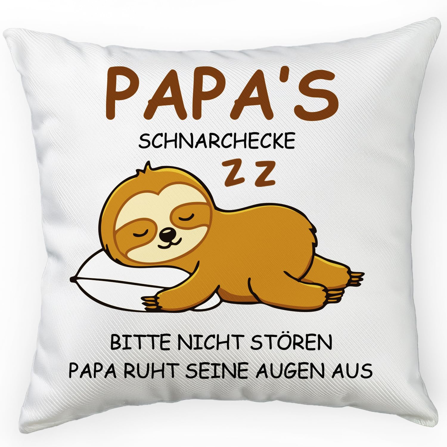 FLYWIND Geschenk für Papa Vatertagsgeschenk Weiß Kissenbezug Faultier 45 * 45cm Männer Geburtstag Zierkissenbezüge