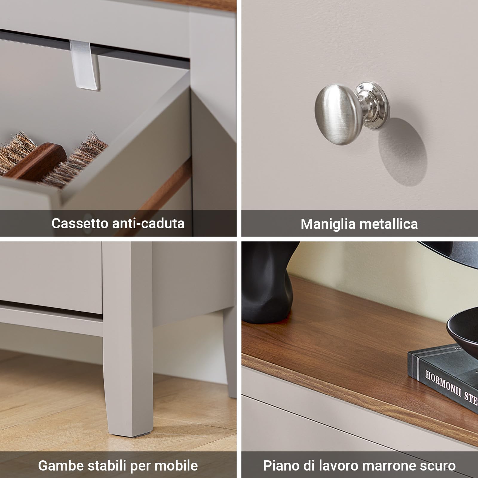 SoBuy Scarpiera Salvaspazio Slim Ingresso - Mobile Scarpiera con Cassetto e 2 Ante a Ribalta per 12 Paia - Design Nordico in Legno, Facile Montaggio, 78x24x108 cm, Marrone Chiaro, FSR89-KA