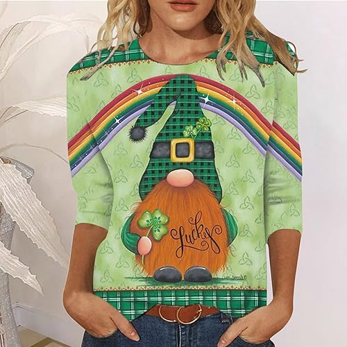 Miniatura 2 de Women St. Patricks Day Tee Tops Clover St Paddys Day Shamrock Print T Shirts Soft Holiday Tshirt Blouse