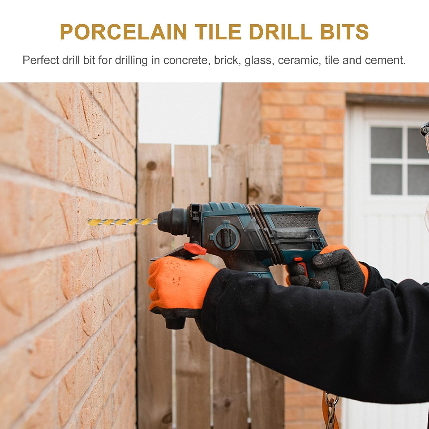 Multi-Purpose Masonry Drill Bit Set with Alloy Tips for Tile and Brick, Carbon Steel Construction, Wear Resistance and Hexagonal Handle Design, for Concrete and Stone Drilling
