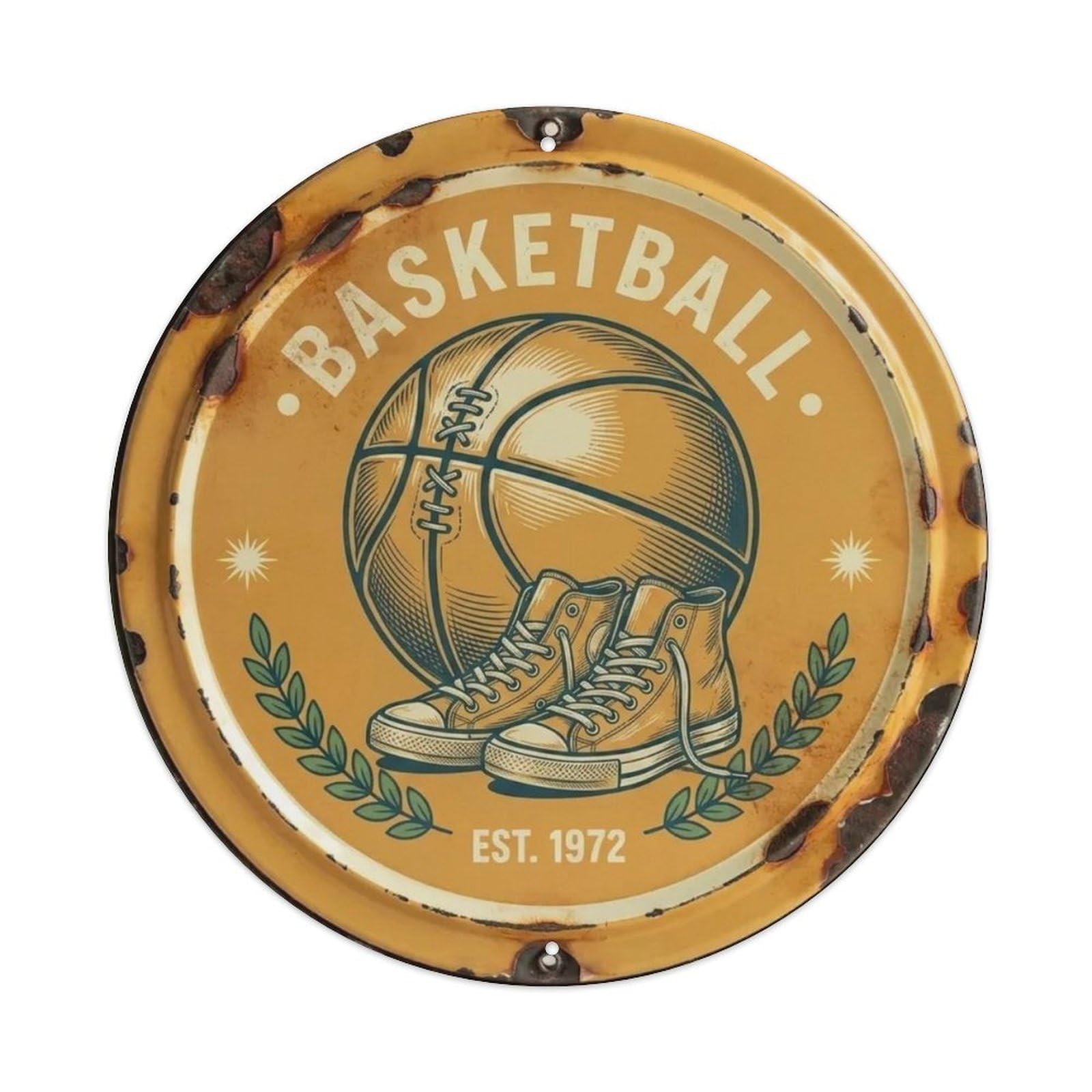 Vintage-Hoops-Tin Metal Tin Sign Plaque