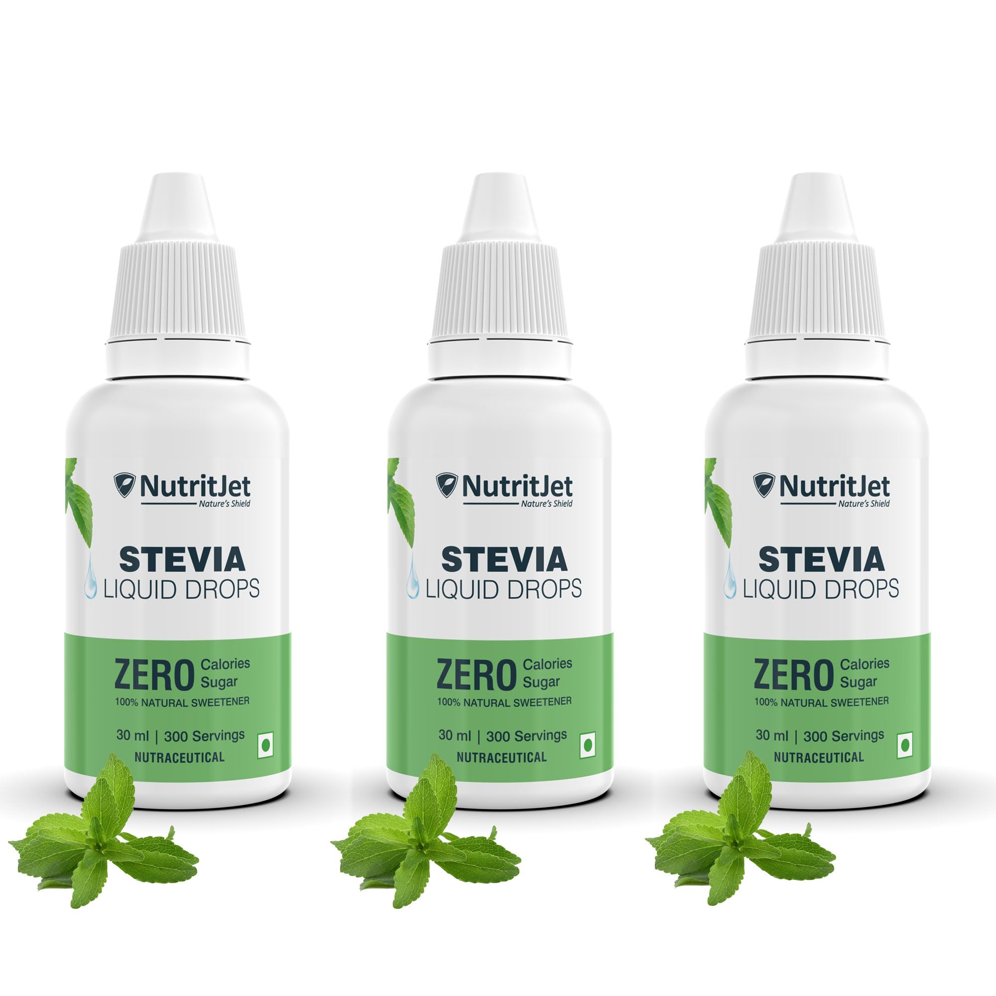 NutritJet Natural Stevia Liquid Drops - 30ml | Zero Calorie Sugar-Free Sweetener Pack of 3 (B0CJ9B26PJ) Amazon Price History, Amazon Price Tracker