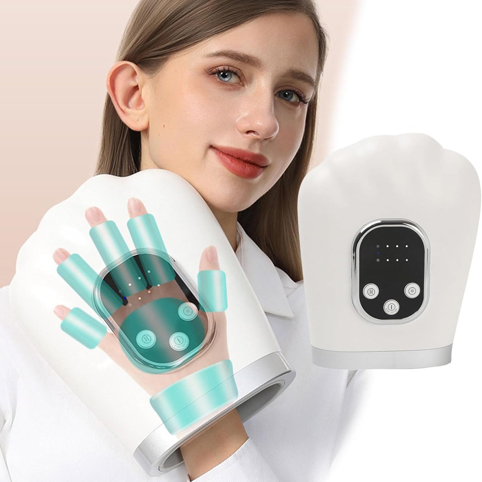 Masajeador de manos con calor y compresión, masajeador de manos inalámbrico 3D para artritis y túnel carpiano, alivio inalámbrico del dolor, masaje térmico de dedos de muñeca, 3 modos