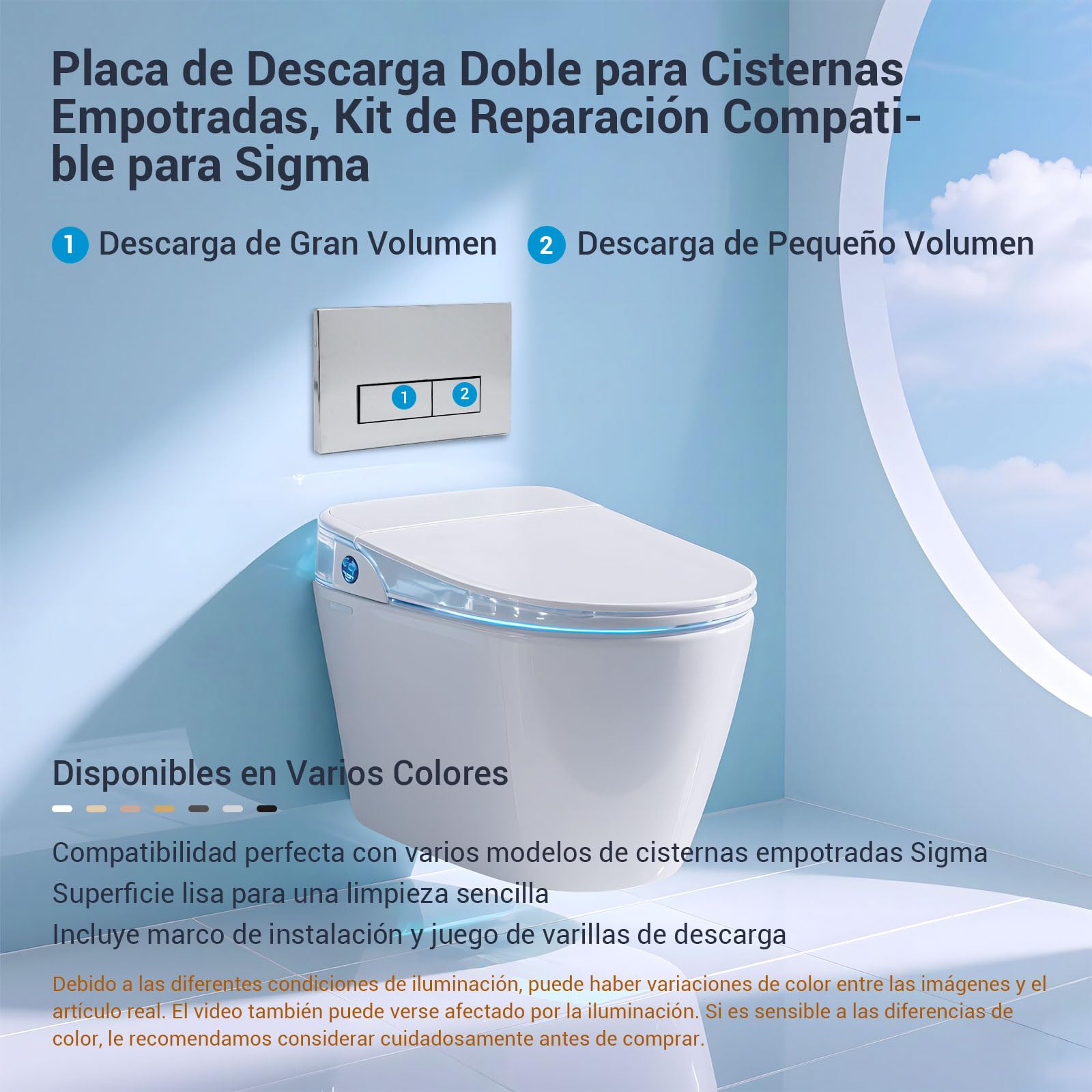 Placca di Comando WC con Scivolo per pastiglie pulitrici Compatibile con Geberit Sigma, UP300 e UP320, Piastra Doppio Scarico,246×164 mm(Cromato)