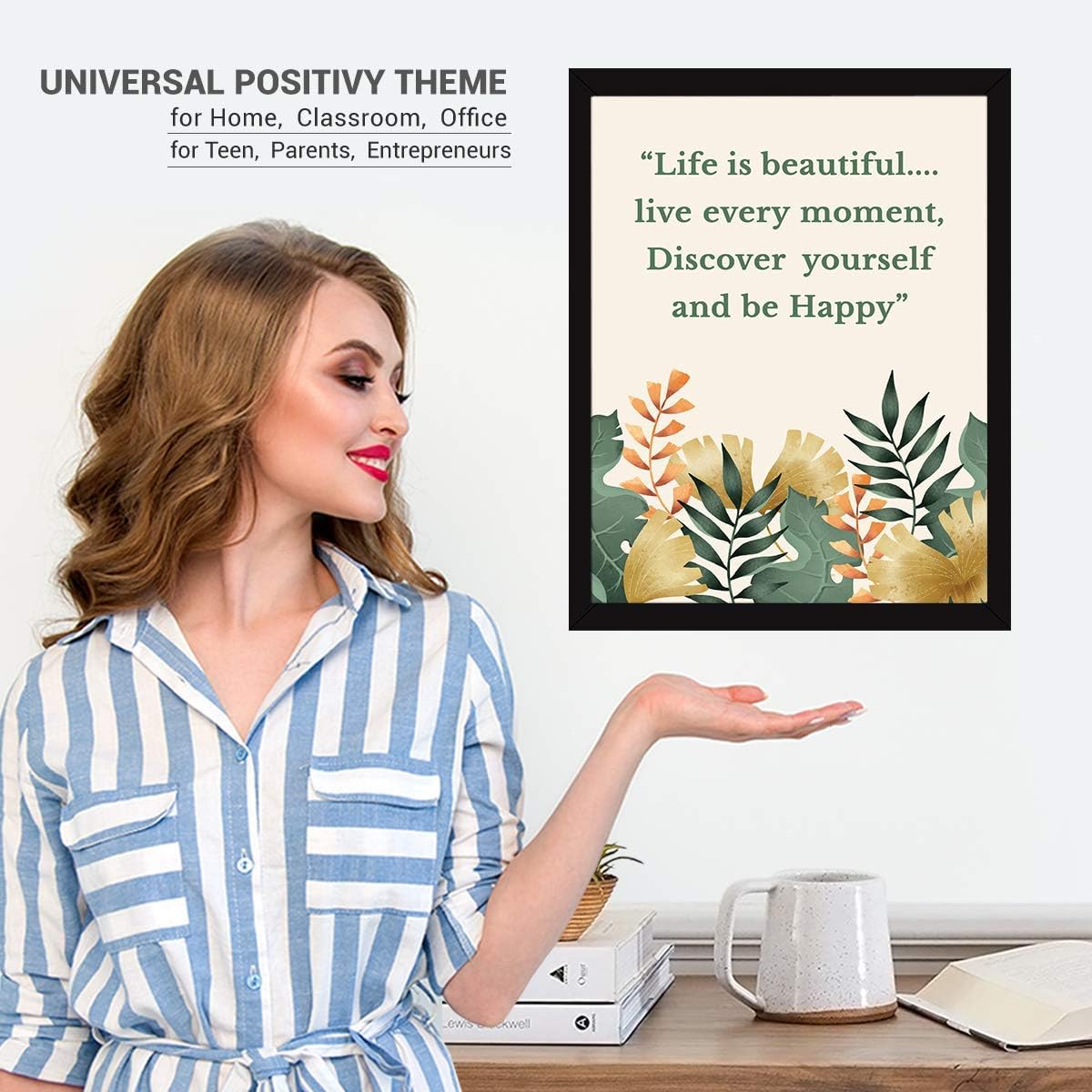 Motivational Floral Quotes Frames - Office & Home Decor -6 Motivational Floral Quotes Frames - Office & Home Decor -6