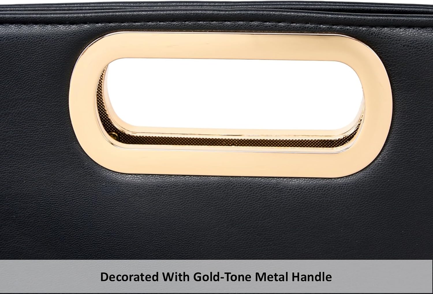 DETARA Clutch Purses for Women Cut Out Handle Clutch PU Leather Evening Bag Elegant Purse for Women Formal Wedding Party