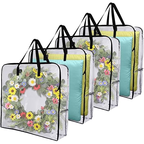 VENO 4 Pack Clear Wreath Boxes for Shipping