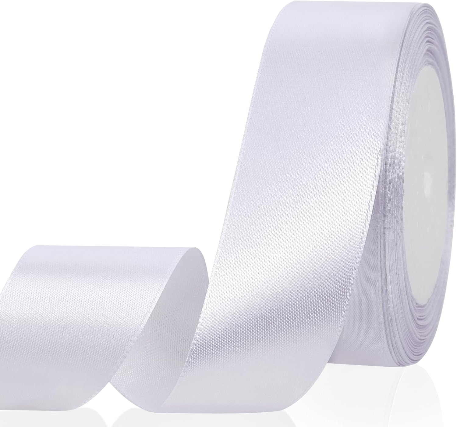 White Satin Ribbon 1.5 Inch x 25 Yards Fabric Ribbon for Gift Wrapping Bouquets Crafts Hair Bows Sewing Clothing Wedding Party Decoration
