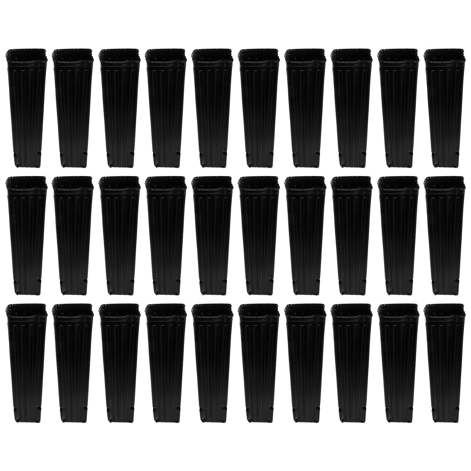 FRCOLOR 50 Paquet à Plantes Noirs en Plastique Légers et Résistants pour Semis, Godets de Repiquage Pratiques pour Plantation, Lot de 50 Pièces