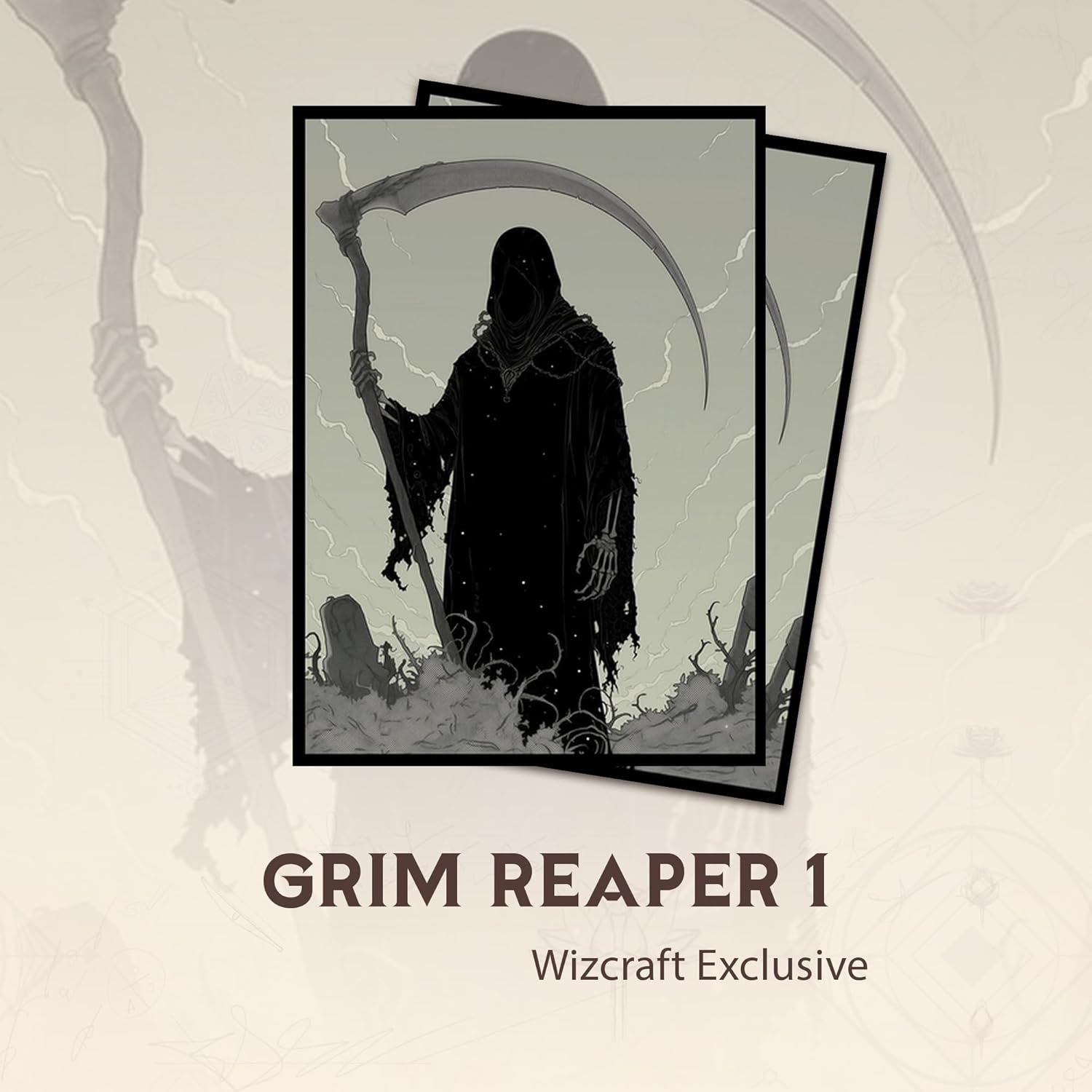 Grim Reaper 1 MTG Card Sleeves (Textured) - 104 Count Standard Size TCG Sleeves - Compatible with Magic The Gathering - Double Sleeving - Original Art Design, Premium Protection