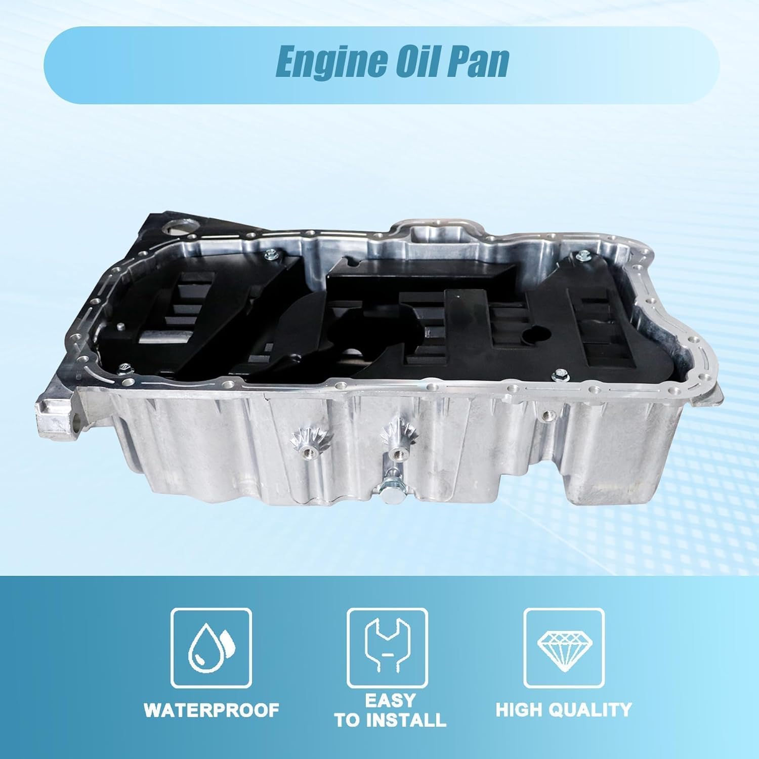 XQSMWF 03H103601AK Engine Oil Pan Fit for Volkswagen Passat 2016-2022 Fit for Atlas 2018-2023 Fit for Teramont 2018-2023 Fit for Atlas Cross Sport 2020-2023 3.6L (CDVC CDVD) 03H-103-601-AK