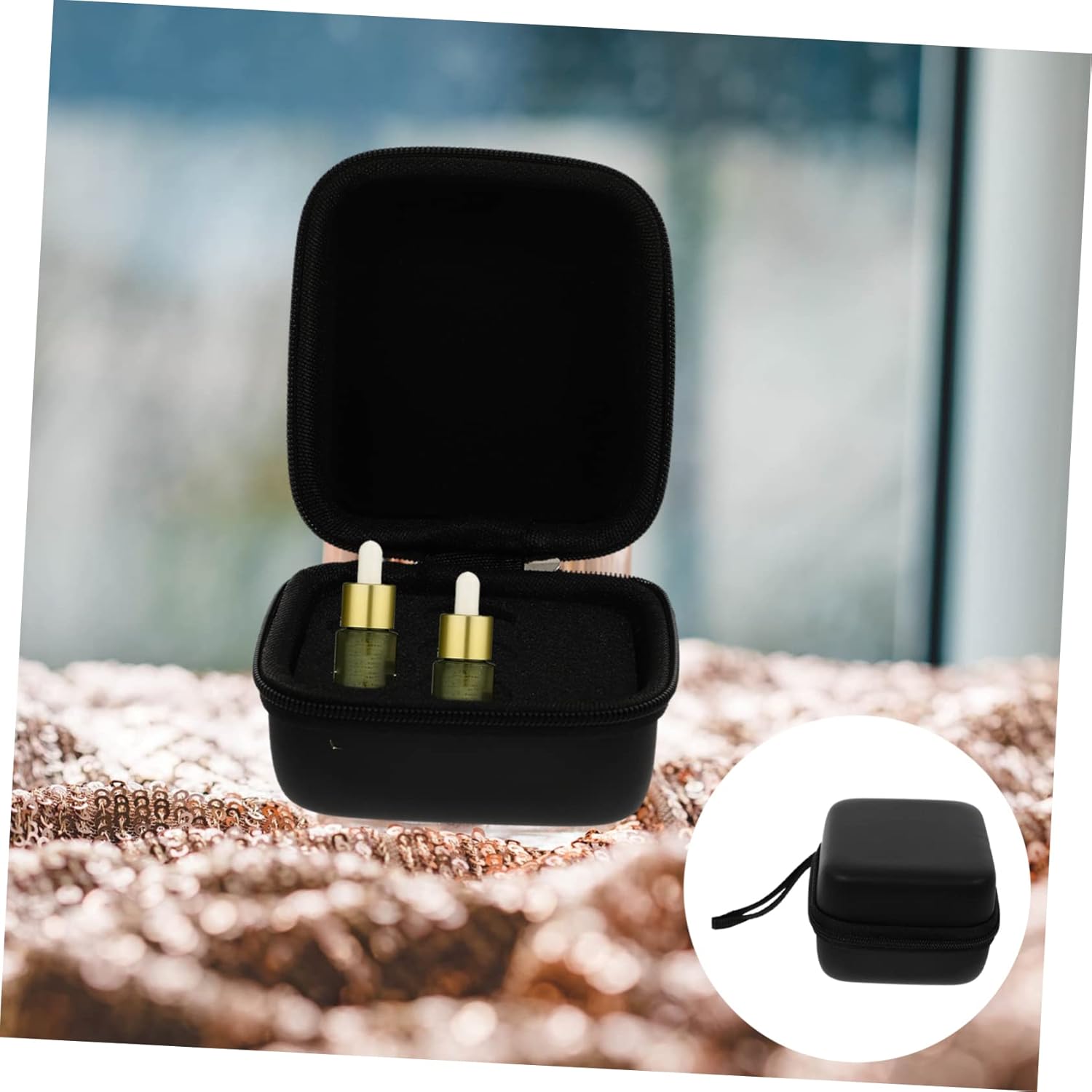 6pcs Shockproof Storage Pouches Holders Zipper Design for Travel Organizing and Protecting Bottles