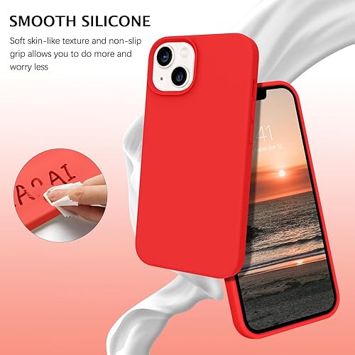 Miniatura 124 de BENTOBEN Compatible con iPhone 14, silicona líquida de gel de goma, forro de microfibra, parte trasera dura, a prueba de golpes, funda protectora