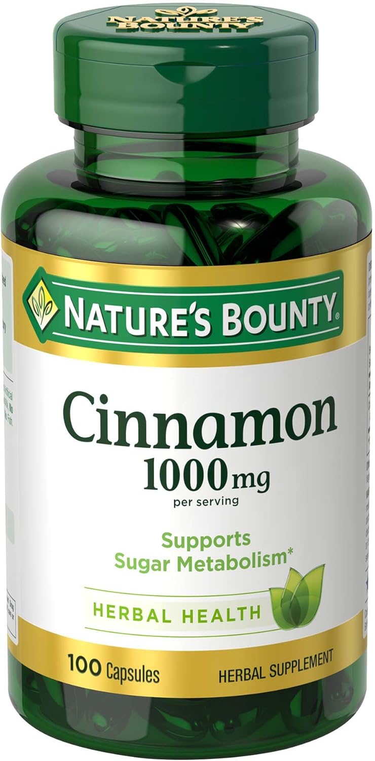 Nature's Bounty Cinnamon 1000 mg Capsules 100 ea (Pack of 6) : Health & Household