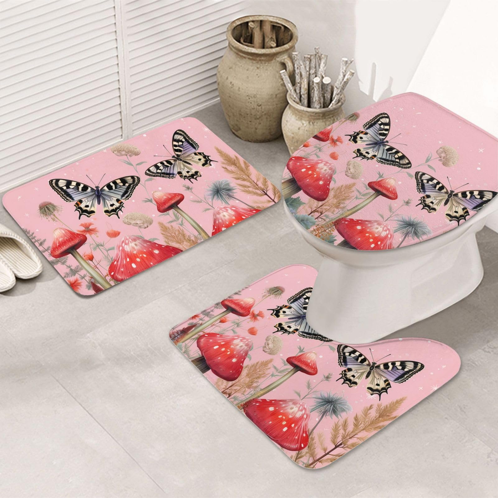 Tapis de bain en forme de U antidérapant contre les sols froids et glissants