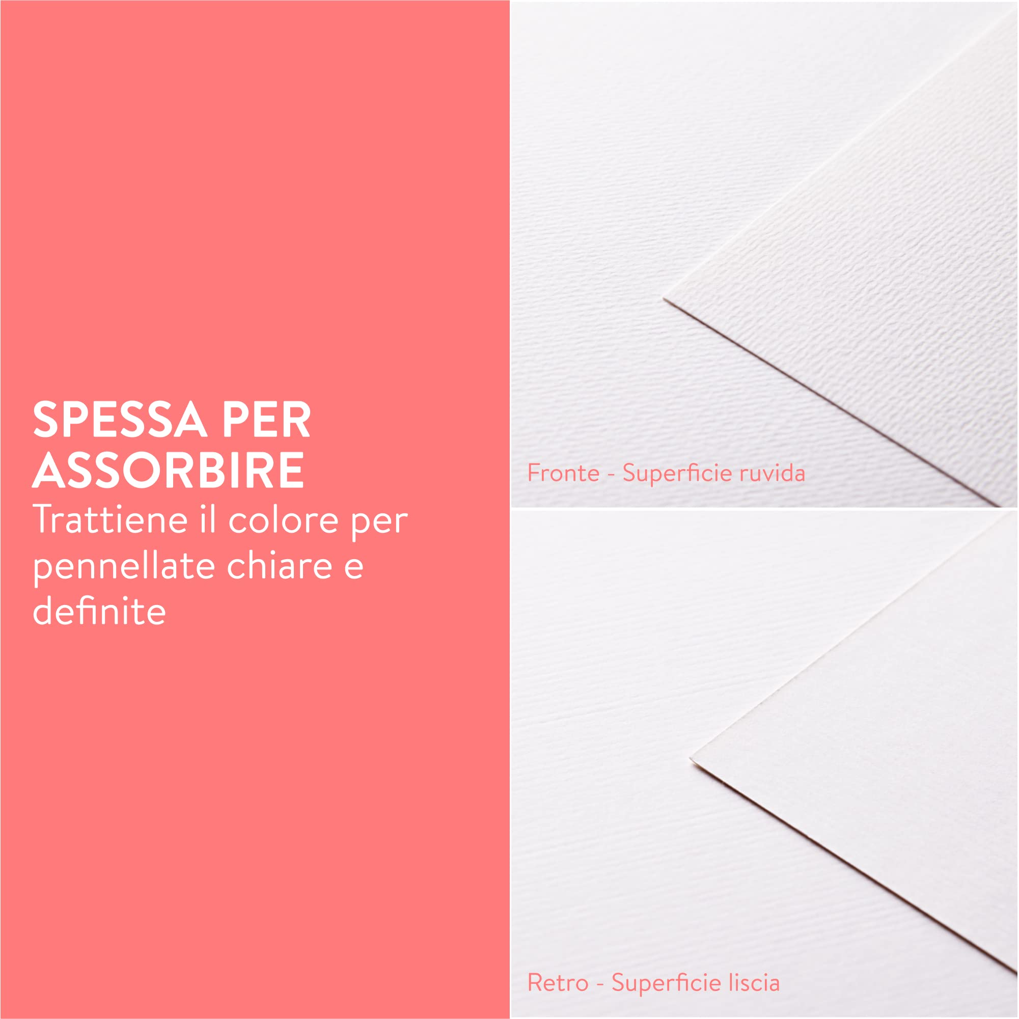 Carta Acquerello A5 280g/m² - Blocco 40 Fogli, Per Artisti, Bianco Brillante - Foto 3