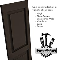 Vista 14 de Persianas de vinilo de panel elevado Pontiac Trail (1 par) 14.5"x31" - Negro Cosmos/Pintable Persianas de ventana exteriores Incluye hardware
